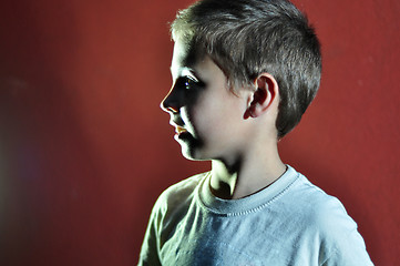 Image showing profile portrait of a small boy