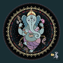 Image showing Ganesha Hand drawn illustration.