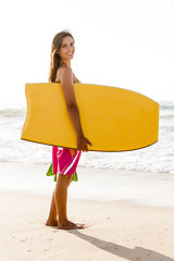 Image showing Female bodyboarder