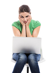 Image showing Female student with a laptop