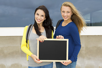 Image showing Two beautiful teenage students