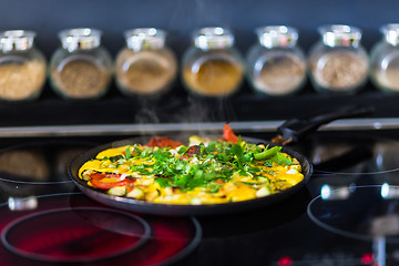 Image showing Omelet with vegetables.