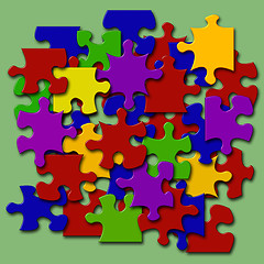 Image showing Colored Jigsaw Pieces