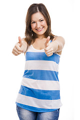 Image showing Woman whit thumbs up
