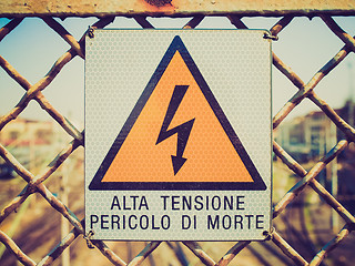 Image showing Retro look Electric shock sign