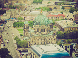 Image showing Retro look Berlin aerial view