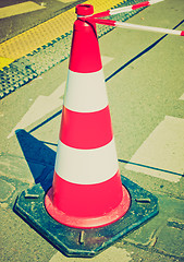 Image showing Retro look Traffic cone