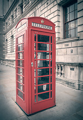 Image showing Retro look London telephone box