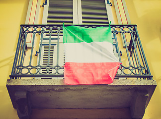 Image showing Retro look Italian flag