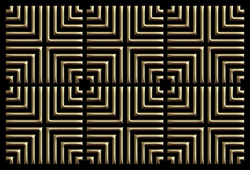 Image showing repeating square background bronze on black