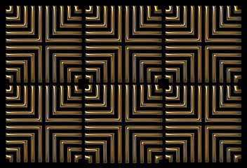 Image showing repeating square background copper on black