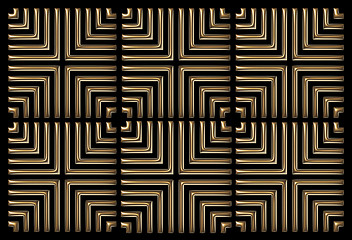 Image showing repeating square background gold on black