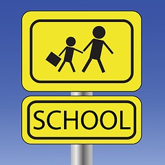 Image showing yellow school sign