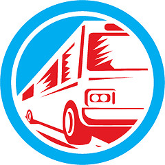 Image showing Tourist Coach Shuttle Bus Circle Retro