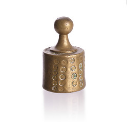 Image showing Old brass weight