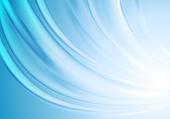 Image showing Bright blue wavy vector design