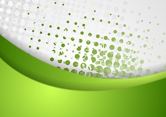 Image showing Abstract green grunge wavy background