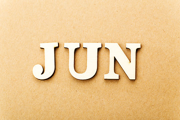 Image showing Wooden text for June