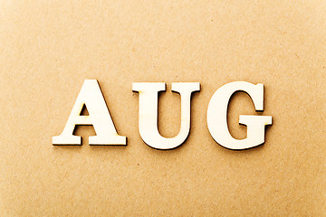 Image showing Wooden text for Auguest