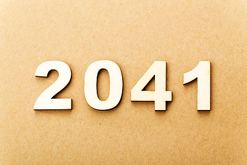 Image showing Wooden text for year 2041