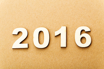 Image showing Wooden text for year 2016