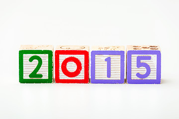 Image showing Wooden block for year 2015