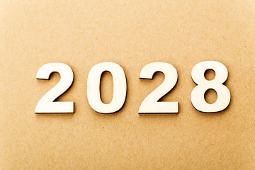 Image showing Wooden text for year 2028