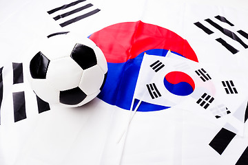 Image showing Flag of South Korea and soccer ball