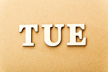 Image showing Wooden text for Tuesday