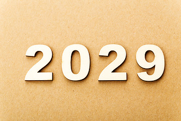 Image showing Wooden text for year 2029