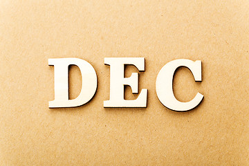 Image showing Wooden text for December