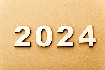 Image showing Wooden text for year 2024