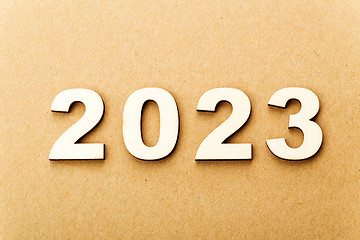 Image showing Wooden text for year 2023