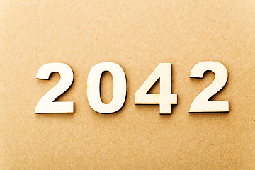 Image showing Wooden text for year 2042