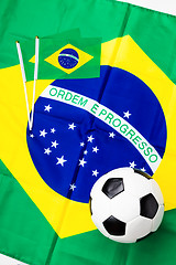 Image showing Brazil flag and football