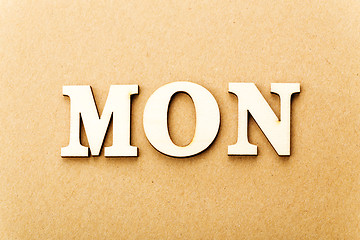 Image showing Wooden text for Monday