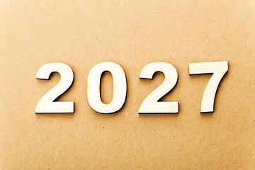 Image showing Wooden text for year 2027