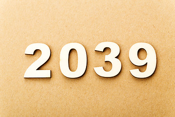 Image showing Wooden text for year 2039