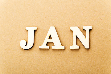 Image showing Wooden text for January