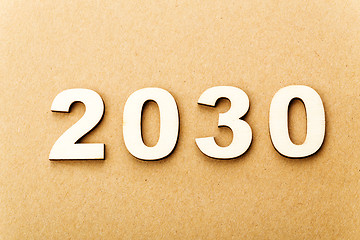 Image showing Wooden text for year 2030