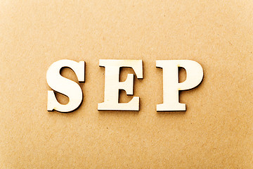 Image showing Wooden text for september