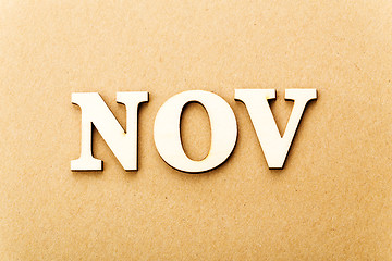 Image showing Wooden text for November