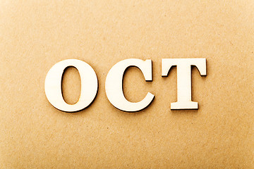 Image showing Wooden text for October