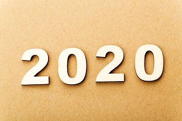 Image showing Wooden text for year 2020