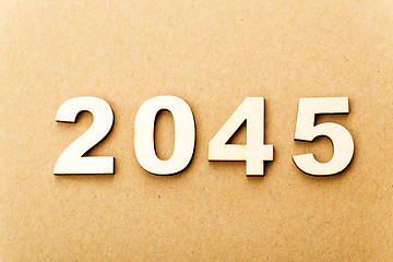 Image showing Wooden text for year 2045
