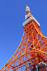 Image showing Tokyo tower with clear blue sky