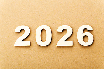 Image showing Wooden text for year 2026