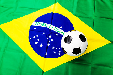 Image showing Football and Brazil flag