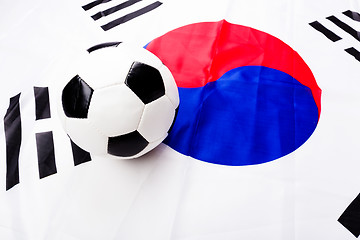 Image showing South Korean flag with football