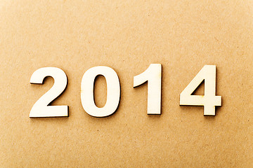 Image showing Wooden text for year 2014